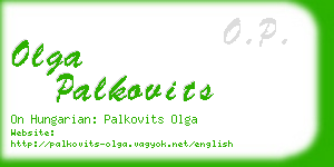 olga palkovits business card